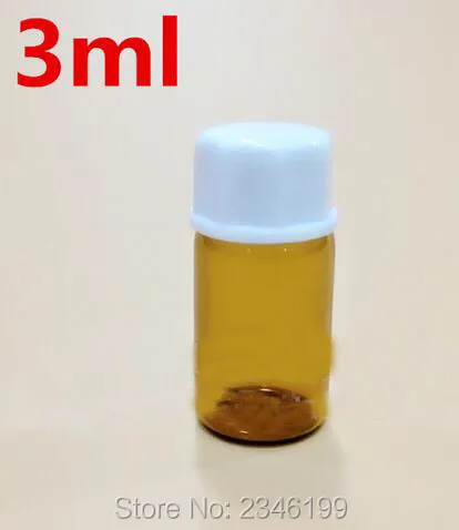 Бутылка для эфирного масла 3 мл прозрачная и коричневая с белой крышкой