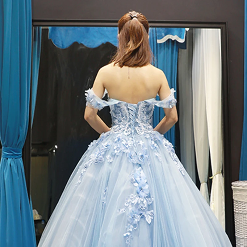 J66706 jancember wedding party dress off shoulder sweetheart appliques lace ball gown floor length vestido de festa madrinha