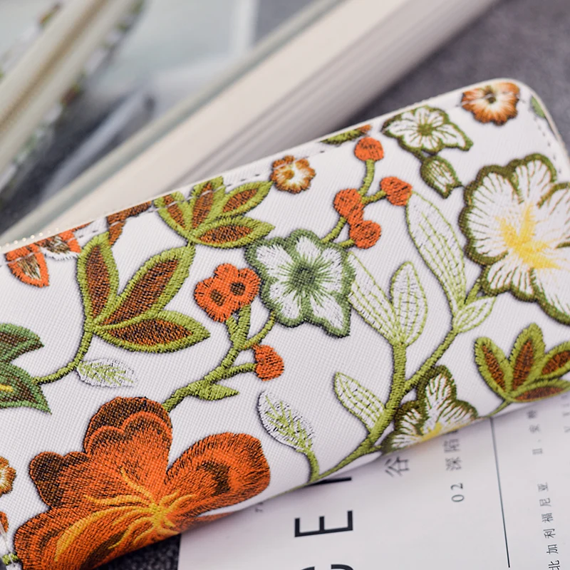 2019 Новый вышитый женский кошелек высокого качества модный Дамский Длинный с