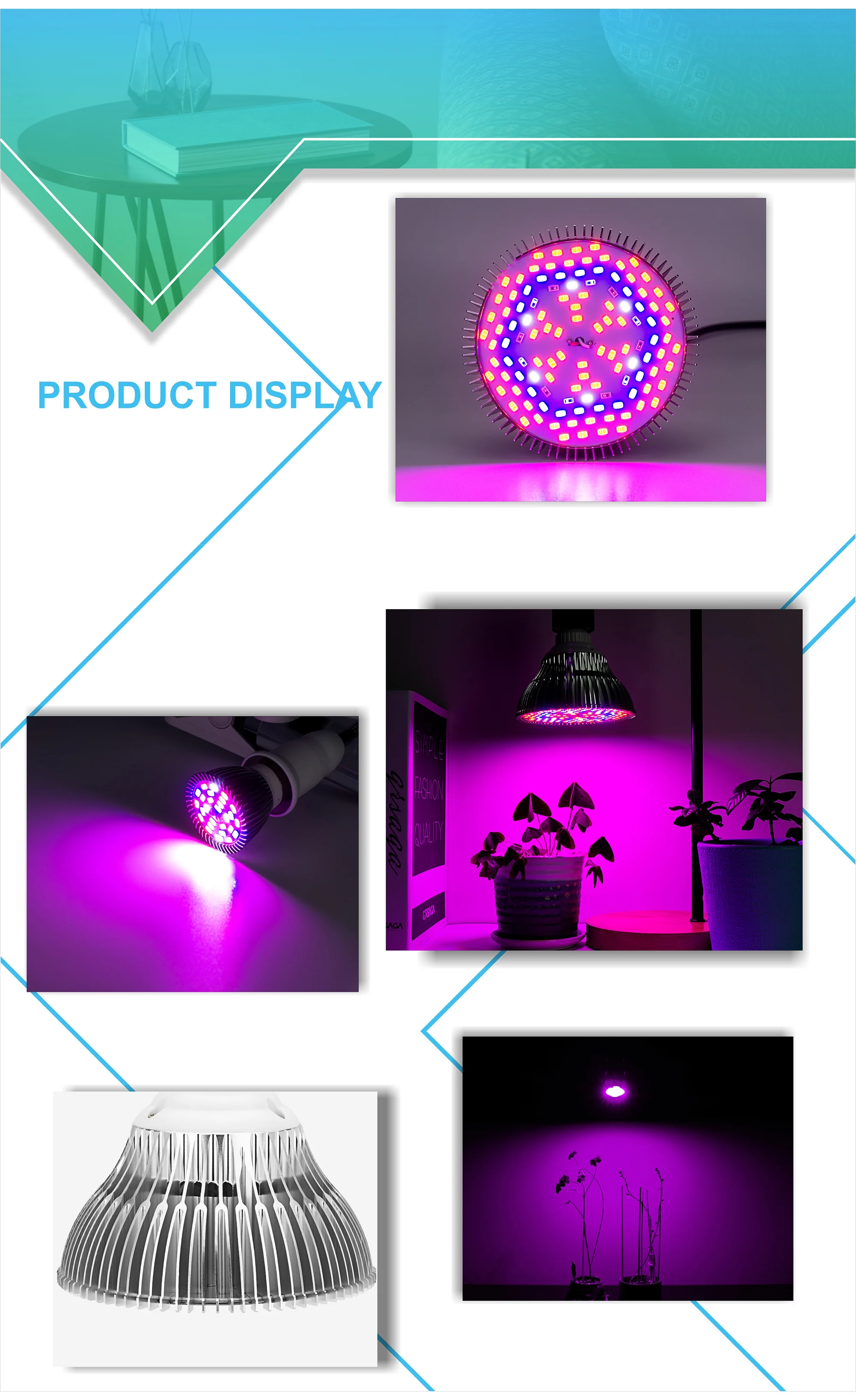 4PCS/Lot E27 LED Growing Lamp 80W 50W 30W 10W 5W 220V Red Blue UV IR LED Chip Full Spectrum For Flower Vegetable Hydroponic Grow