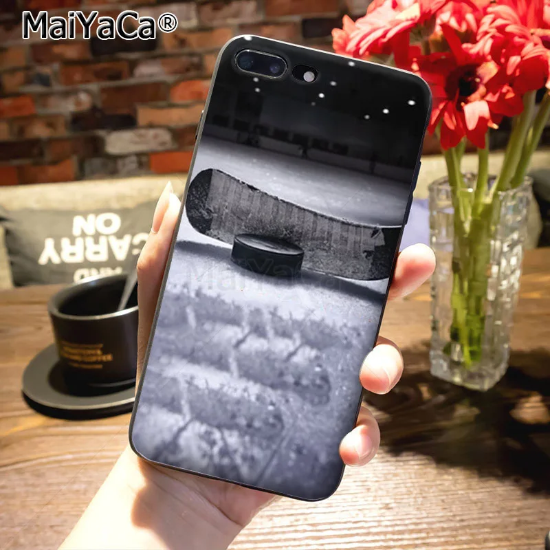 MaiYaCa с надписью I love хоккей спортивные роскошные модные 2D Телефон чехол для iPhone 7plus