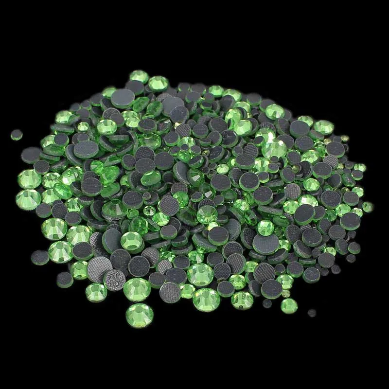 Стразы с горячей фиксацией наклейки Peridot смешанные размеры SS6 SS10 SS16 SS20 SS30 720 шт для