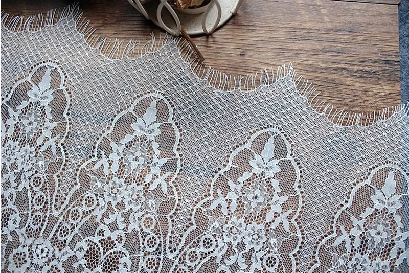 3 года/лот ресницы кружевной ткани 30 см DIY Декоративные высокого качества мягкие белые черные нейлоновые ресницы кружевной отделкой свадебное платье ткань