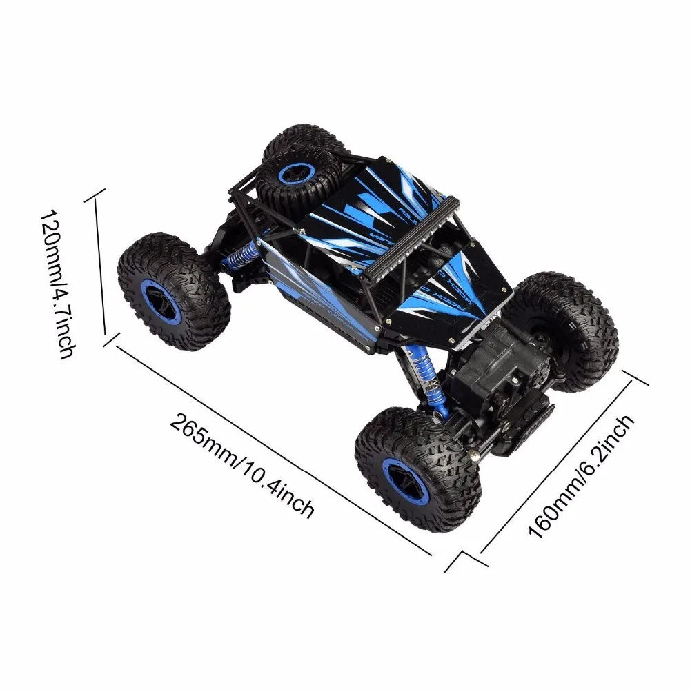 Радиоуправляемая машина с одной батареей 4WD 2,4 Ghz 1/18 Crawlers внедорожник игрушка пульт дистанционного управления автомобиль на радиоуправлении led автомобиль для мальчиков