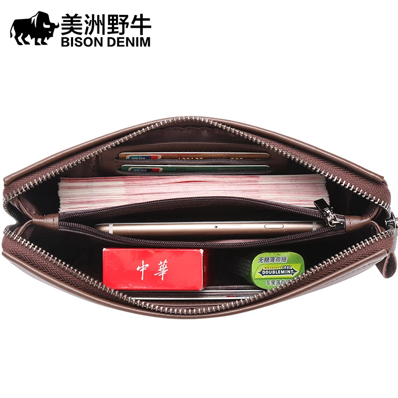 известных брендов BISON DENIM мужской клатч кошелёк бумажник портмоне мужское