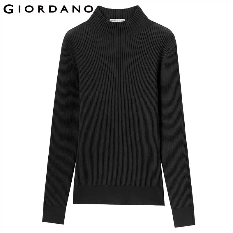 Джордано Для женщин Свитера пуловеры Ribbed Mockneck одноцветное Цвет одежда с длинным