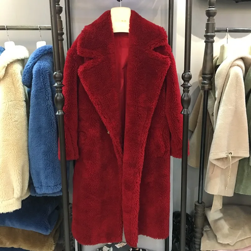 Парка с натуральным мехом, Женское пальто из натурального овечьего меха, Длинная зимняя куртка, Женская шерстяная овечья шерсть, стриженый мех, большие размеры, толстая теплая верхняя одежда