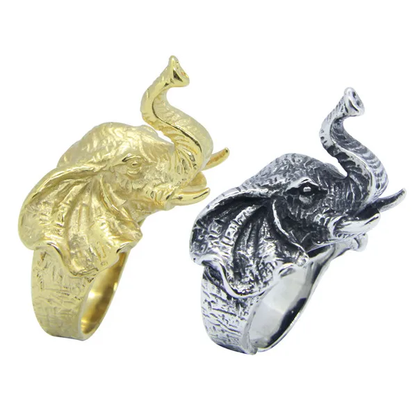 Dumbo Ring 316L Stainless Steel Women Mens Fashion Gold Cool Elephant | Украшения и аксессуары