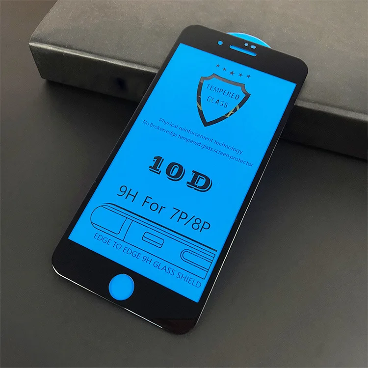 10D закругленные края защитное стекло на iPhone 7 8 6 6s Plus закаленное протектор экрана