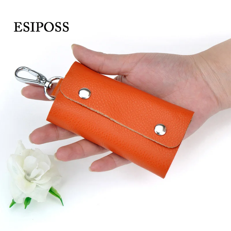 Кожаный кошелек для ключей Женский чехол на молнии мужской держатель органайзер