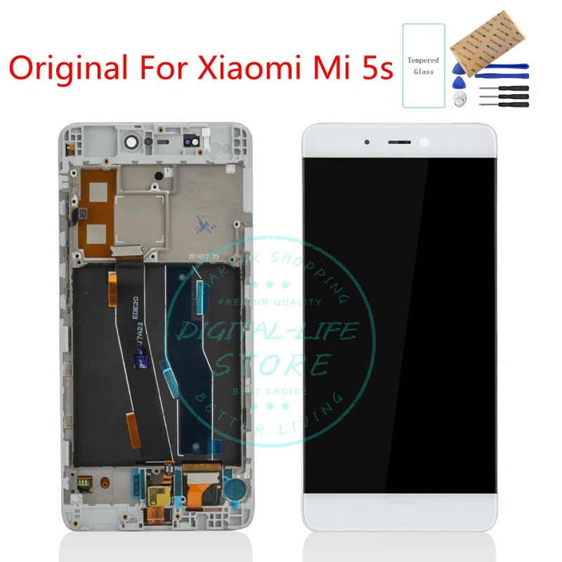 Оригинальный ЖК-дисплей для Xiaomi Mi 5S с рамкой и дигитайзером сенсорного экрана в