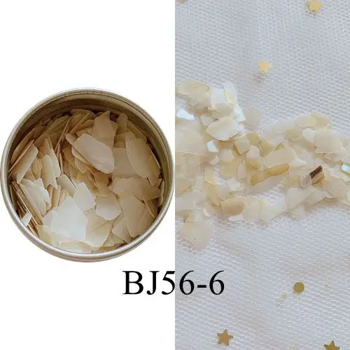 BJ56-6 1Jar перламутровая втирка для ногтей крошечные кусочки раковины камни в металлическая банка тонкие большие части оболочки перламутровая втирка для ногтей Deco BJ56 - Цвет: BJ56-6