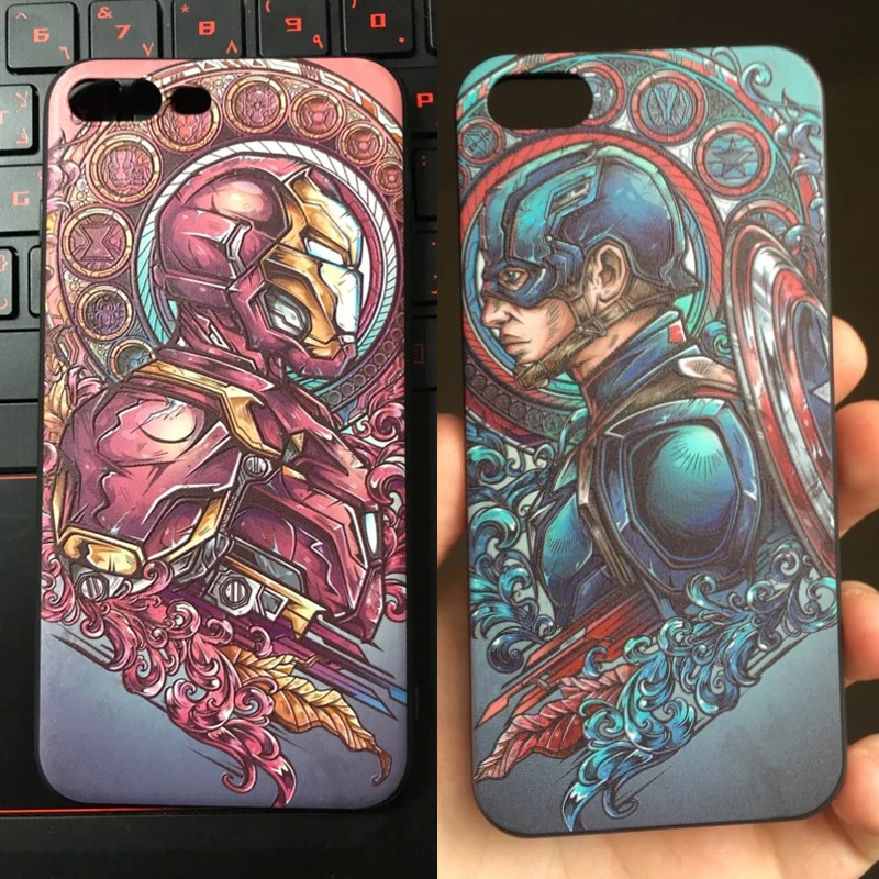 Чехол Marvel с героями Капитан Америка Роскошный чехол Железным человеком черный