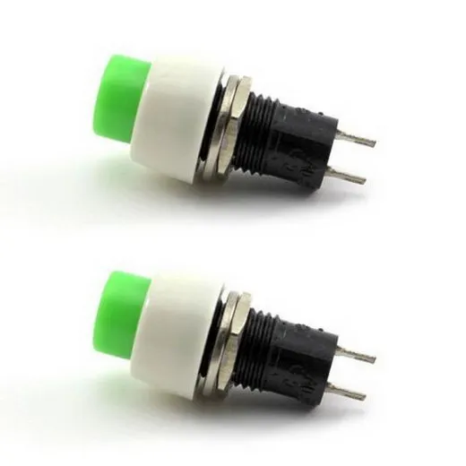 2xgreen Mini 2 контактный круглый переключатель кнопка включения/выключения|power on off