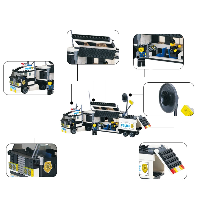 ENLIGHTEN 325 шт серия полиции строительные блоки для грузовиков наборы Playmobil