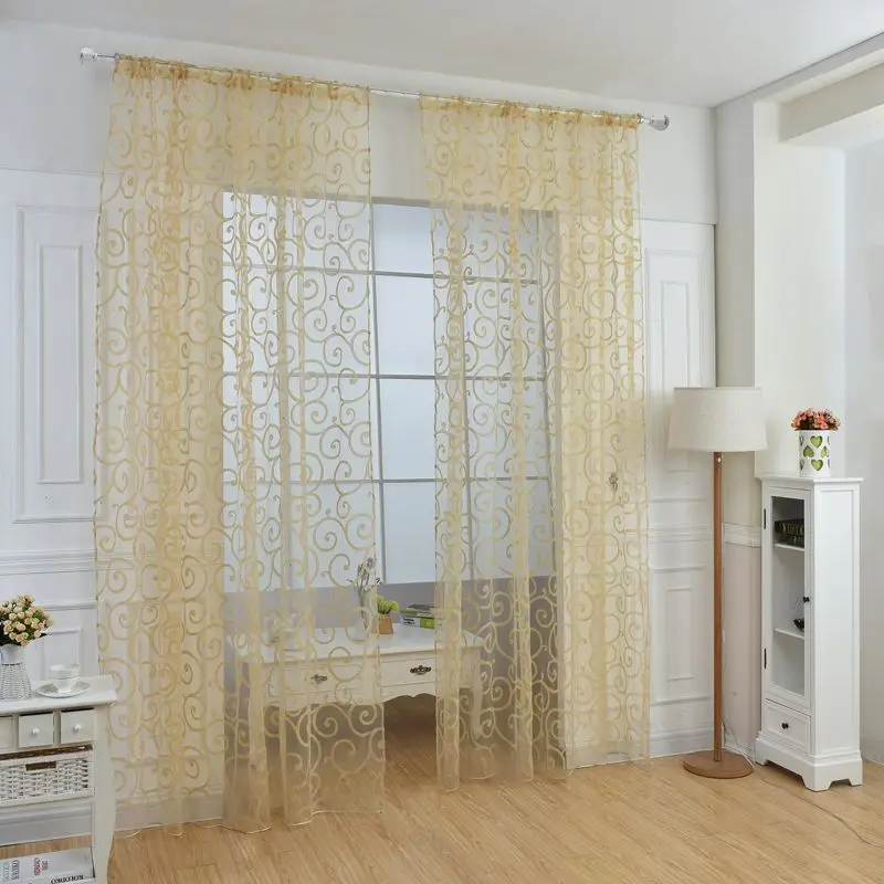B beige100x200cm Новинка, разные размеры, тюлевые занавески на окно для гостиной, спальни, кухни, современные оконные цветные занавески из вуали, новые - Цвет: B beige100x200cm
