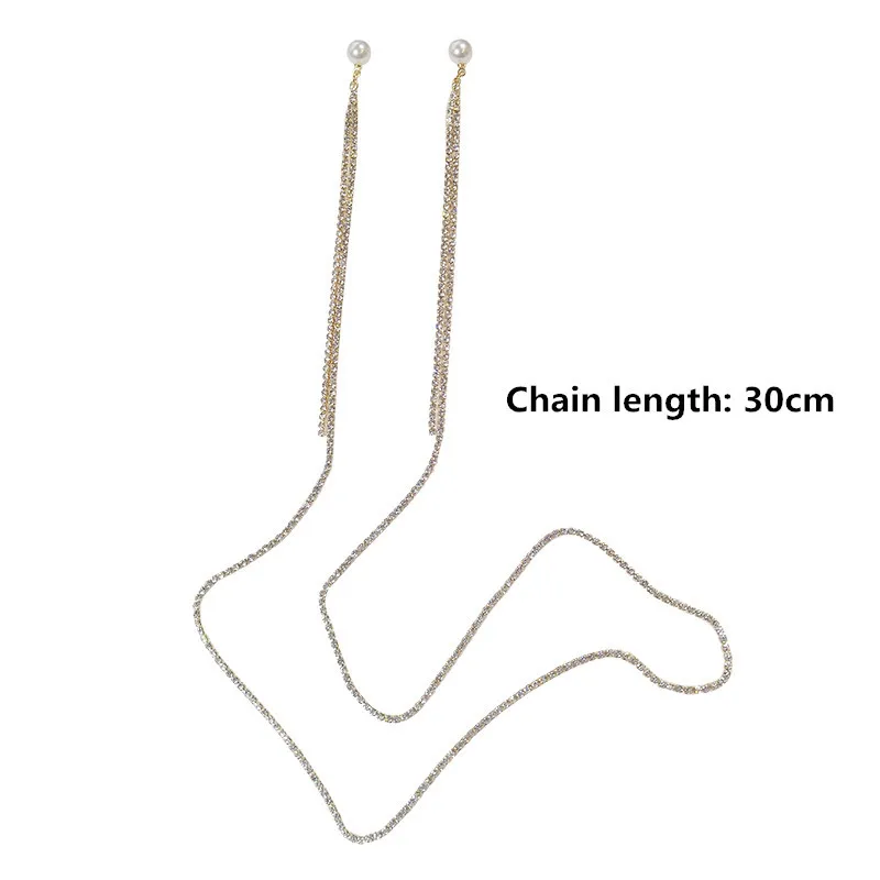 FYUAN в Корейском стиле Стиль с длинной бахромой стразы серьги для женщин Bijoux