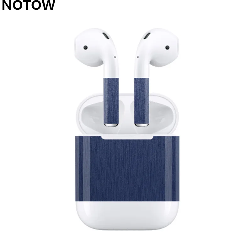 Синий NOTOW для Airpods 2, беспроводная bluetooth-гарнитура, роскошная Проводная наклейка, Защитная пленка для Airpods 1/2, проводная - Цвет: Синий