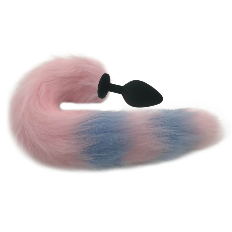 Black Pink Purple Anal Plug Fox Tail Silicone Sex Toy Butt Long 40cm Masturbation Device H8-198A | Красота и здоровье