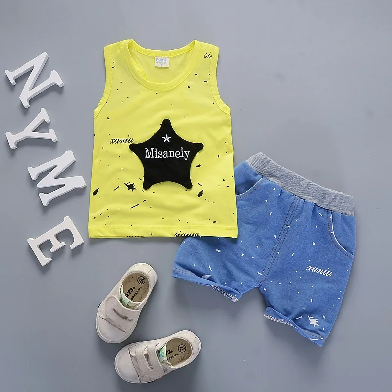 Летний спортивный костюм для маленьких мальчиков комплект одежды из 2 предметов