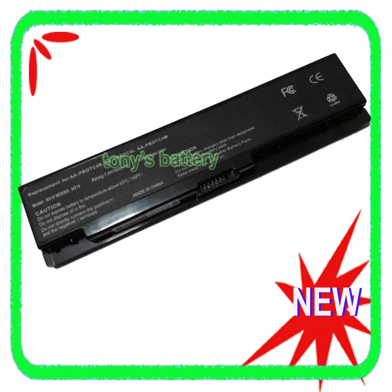 6-элементный Аккумулятор для ноутбука Samsung NP300U1A-A01US, NT-N310, NT-N315, NT-NC310, NP-N310, N311, N315, NP-X120, X170, X171, X118, AA-PB0TC4B