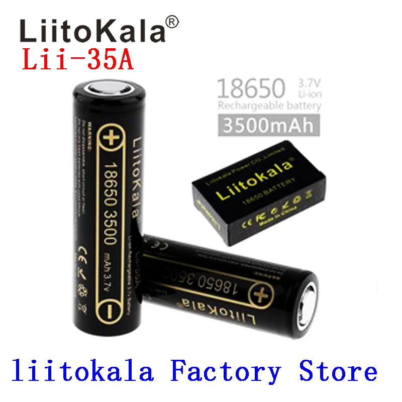 Оригинальный аккумулятор LiitoKala, 100% в, 3,7 мАч, 10 А, 2 шт.