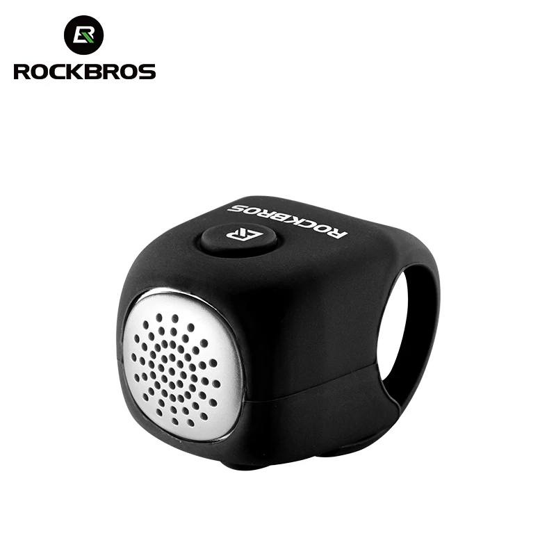 black ROCKBROS электрический велосипедный звонок 110 дБ Рог непромокаемый MTB велосипедный руль силикагель оболочка кольцо велосипедный Звонок Аксессуары для велосипеда - Цвет: black