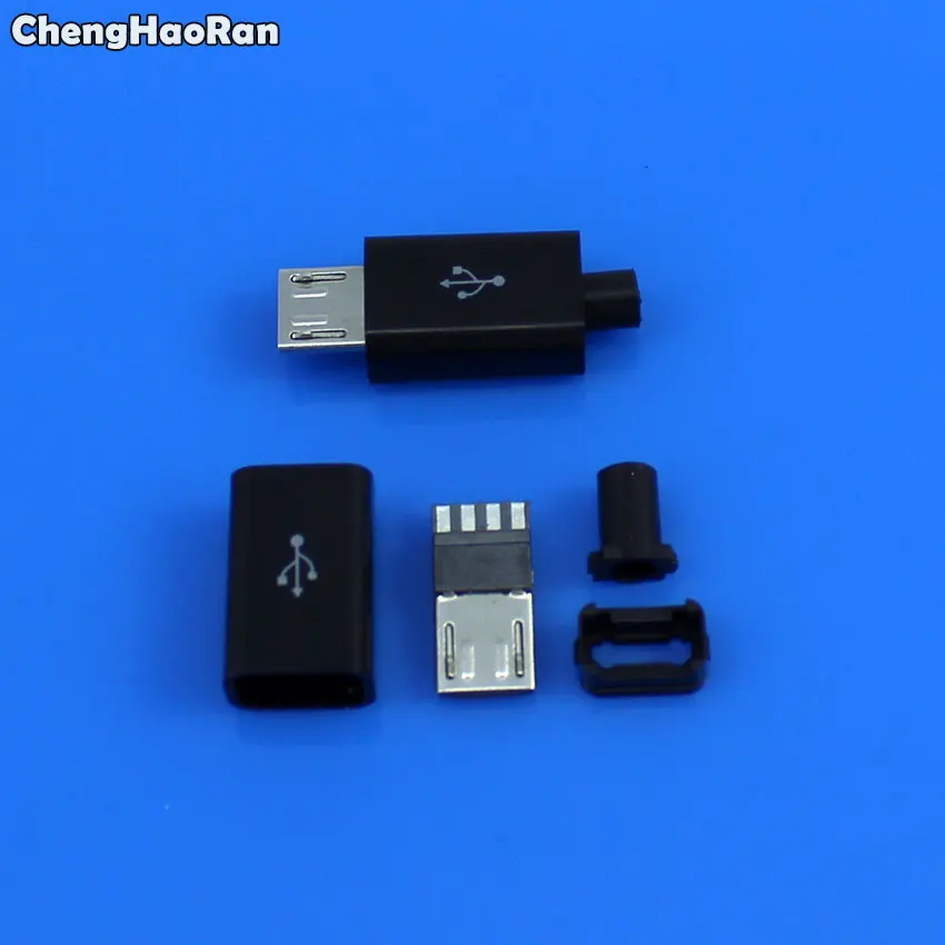 ChengHaoRan 4 в 1 DIY микро USB сварочный Тип Штекерный разъем с пластиковым покрытием