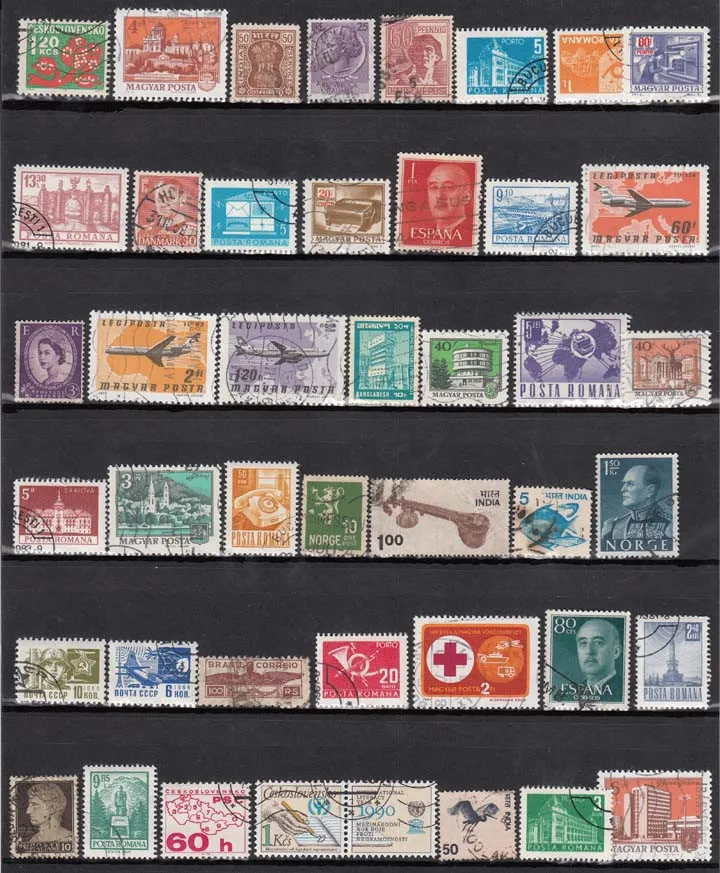 Lote de 1000 unids/lote de sellos postales diferentes con marca postal en buenas condiciones para colecci&oacute;n, timbri stempel-5