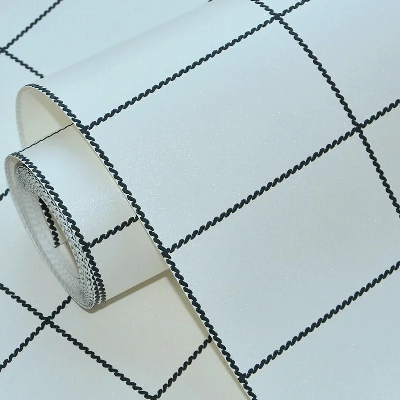 Настенная бумага в клетку скандинавском стиле нетканые геометрические обои для