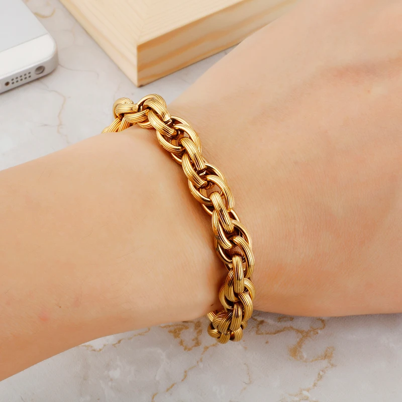 Огромный браслет-цепь из нержавеющей стали 9 5 мм 8 '' |