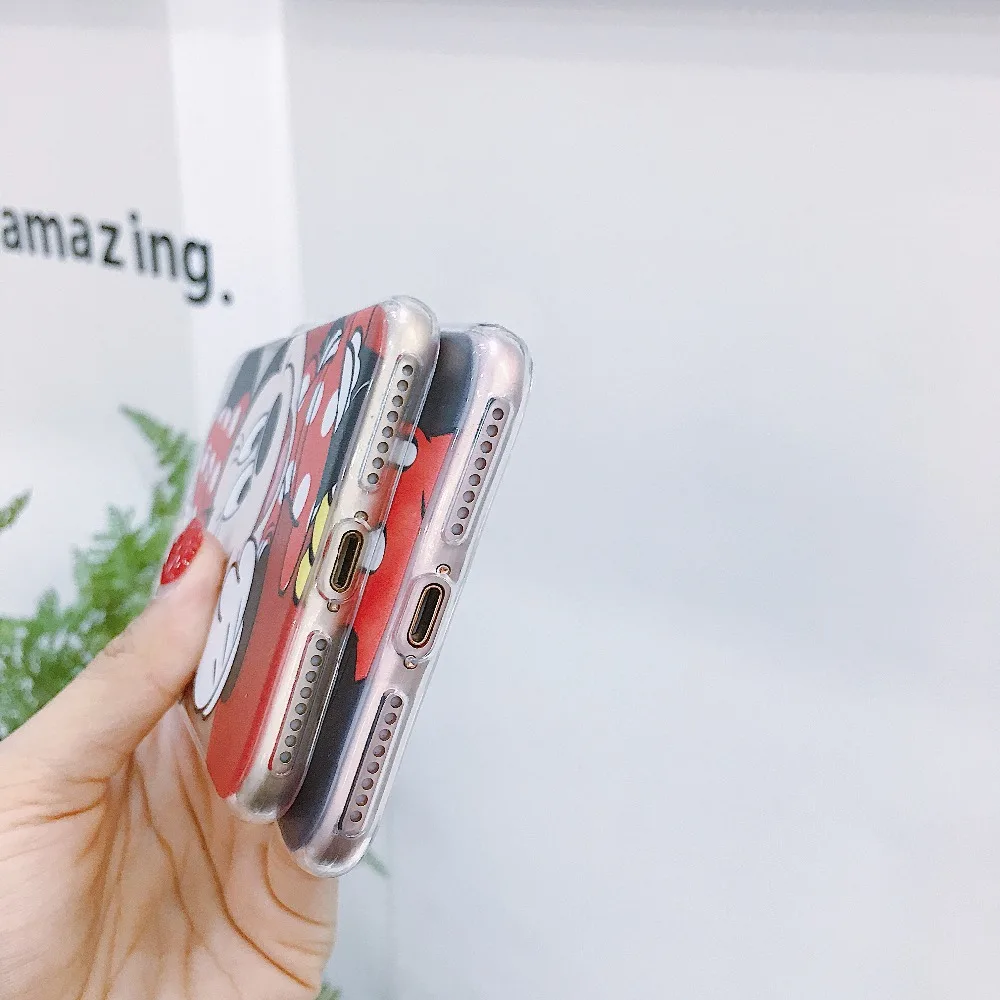 Симпатичные Минни Микки Мышь Стич Дональд Дак Дейзи Мультфильм Ясно Мягкие TPU