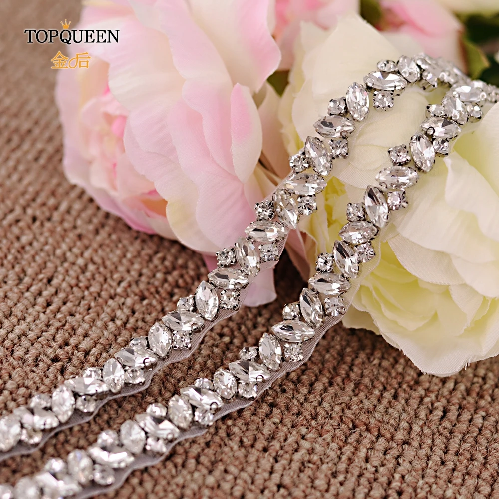 TOPQUEEN S404 свадебный пояс, стразы, серебряный бриллиант, свадебный пояс для свадебного платья, свадебные аксессуары для вечернего платья, ремень