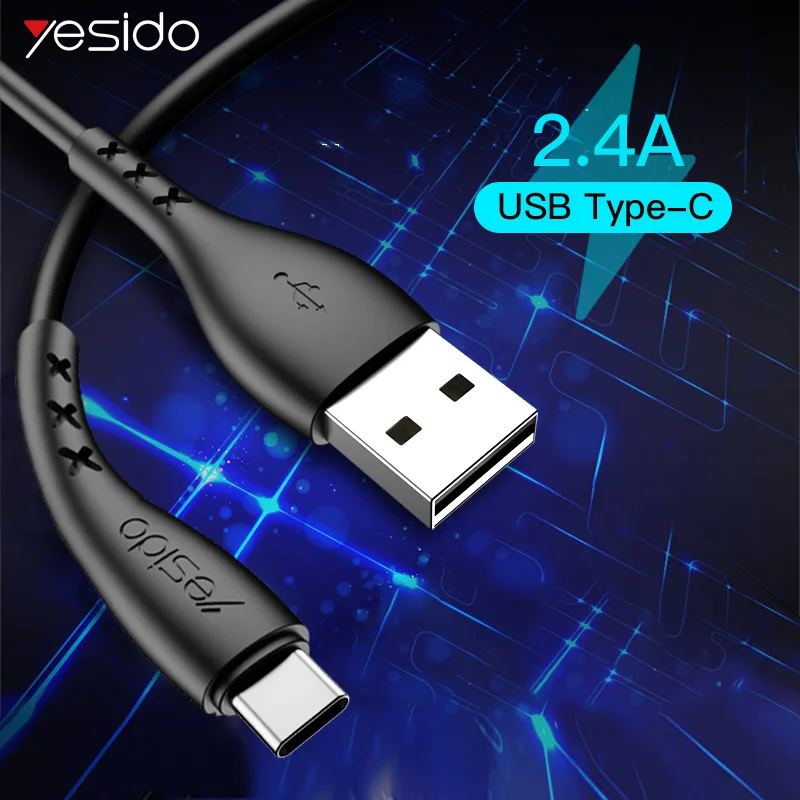 Кабель Yesido CA26 USB Type-C для Samsung S10 S9 S8 Plus быстрое зарядное устройство кабель Type-c Xiaomi