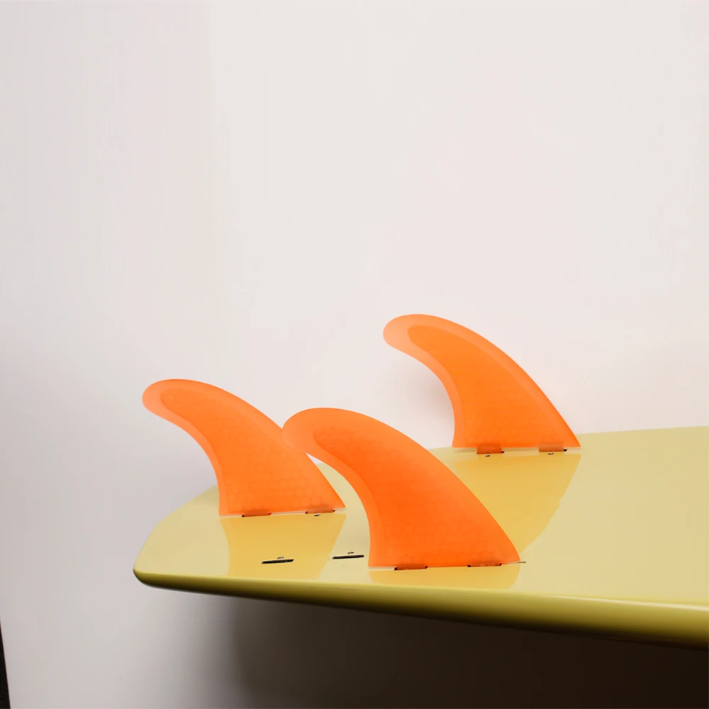 

Top quality fiberglass honeycomb orange surfboard fins pranchas de surf thruster FCS G5 surf fins quilhas fcs surf sup fins