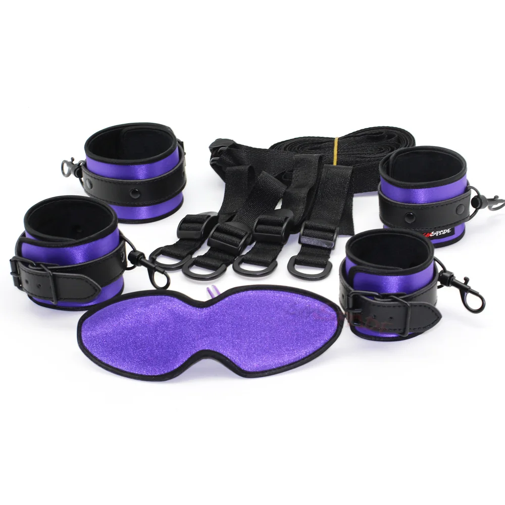 Smspade 4 шт. фиолетовый атласный комплект для связывания под кроватью включая