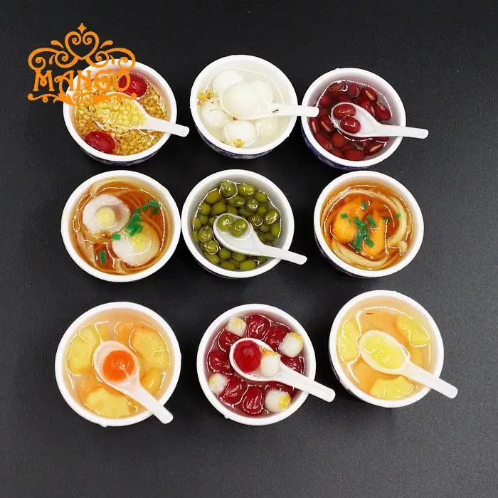 

Миниатюрная модель кукольного домика 1:12, миска лапши, пельменей, каши, десертов, 9 шт.