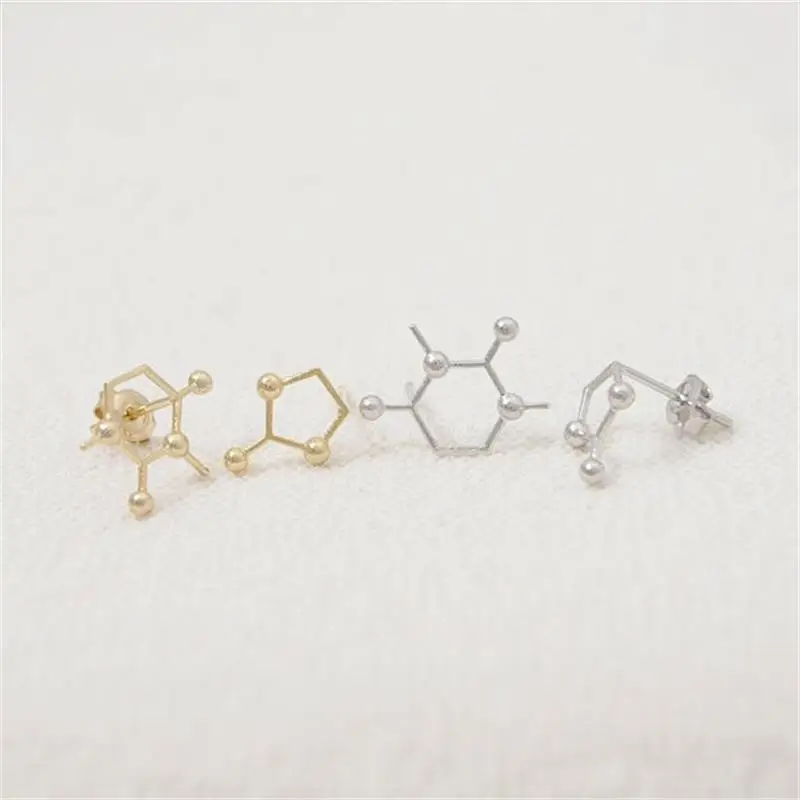 Модные молекулярной серьги-гвоздики геометрической формы цинка alloymolecular