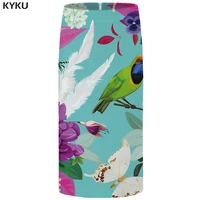 kyku brand bird skirts women animal floral rose party flower pencil butterfly casual sexy ladies skirts womens cool sundresses