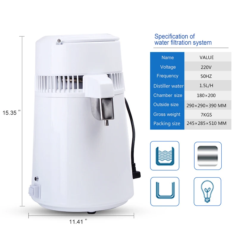 4 бытовой фильтр для очистки воды аппарат дистилляции оборудование из
