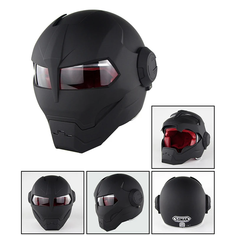 Хит продаж черный шлем MASEI IRONMAN Железный человек мотоциклетный полушлем с