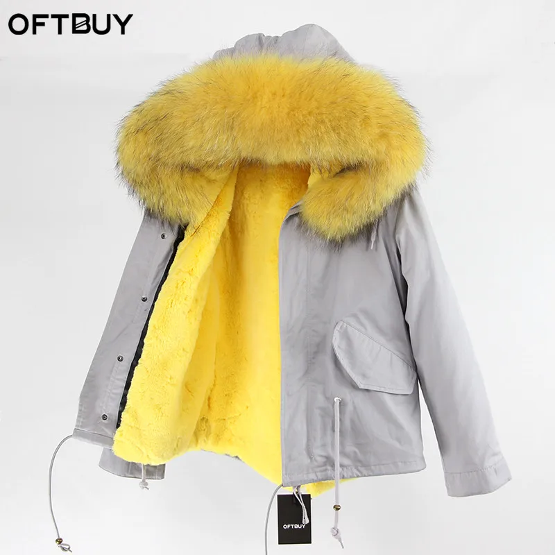 OFTBUY, серые парки, зимняя куртка для женщин, зимнее пальто, женская парка, пальто с натуральным мехом енота, воротник с капюшоном, теплая плотная - Цвет: 12
