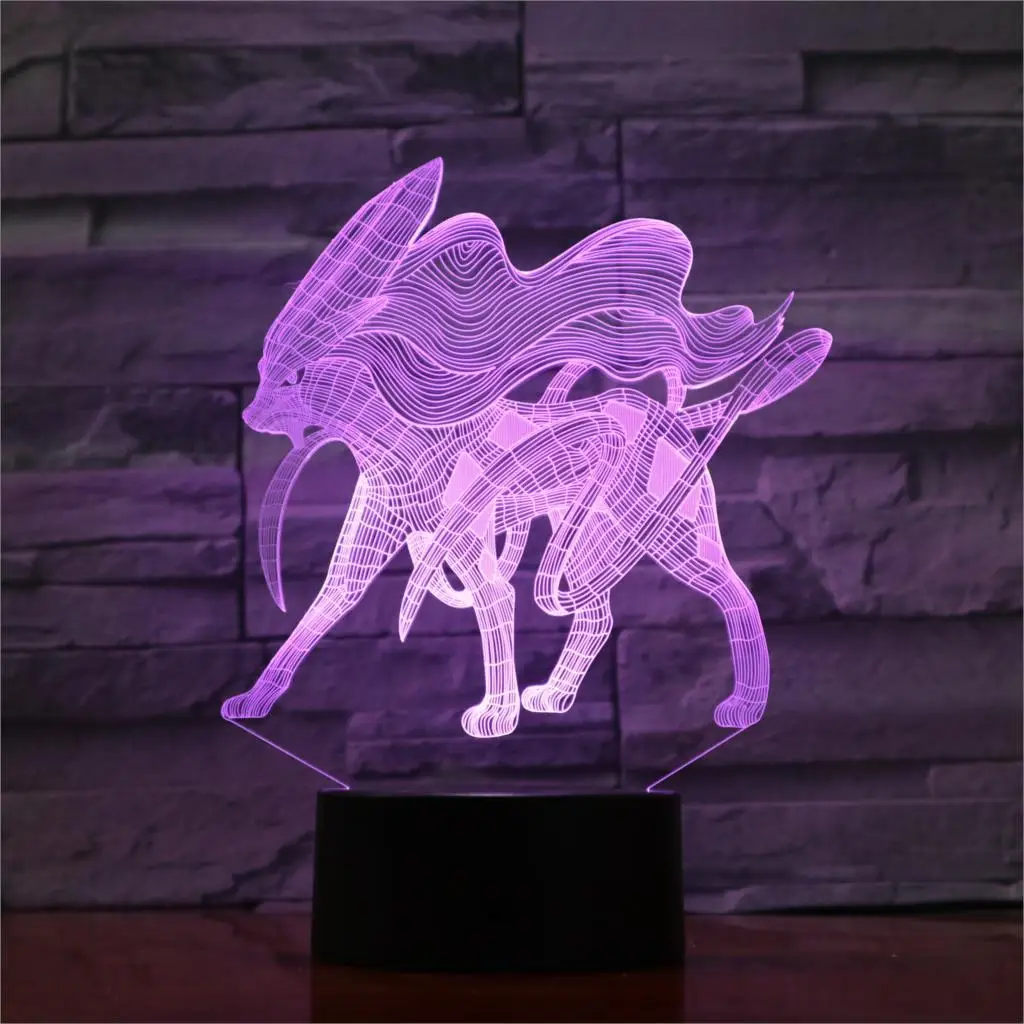 Pokemon Mewtwo 3D лампа 7 цветов светодиодные лампы для детей сенсорный светодиодный Usb Настольный детский спальный ночник очаровательный рисунок для детей игрушки - Испускаемый цвет: H