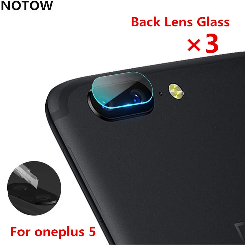 NOTOW 3pcs/lot flexible Rear Transparent Back Camera Lens Tempered Glass Film Protector Case For oneplus 5/5T