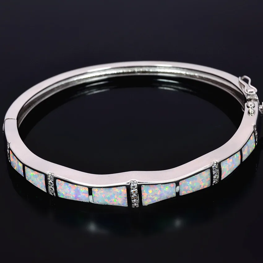 Оптовая и розничная продажа модные изящные белые браслеты с огненным опалом