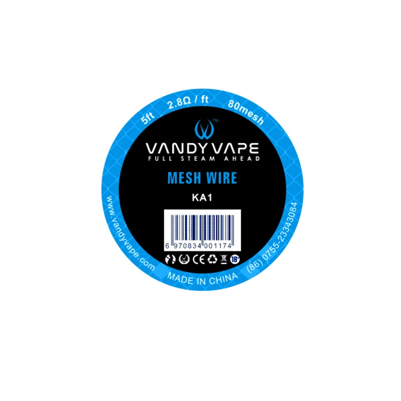 KA1 80mesh 5ft 5 футовый Vandy Vape Mesh Wire KA1 80 mesh/Ni80 100mesh SS316L 150 200mesh Coil Wire для электронных сигарет Mesh RDA RTA Atomizer - Цвет: KA1 80mesh 5ft