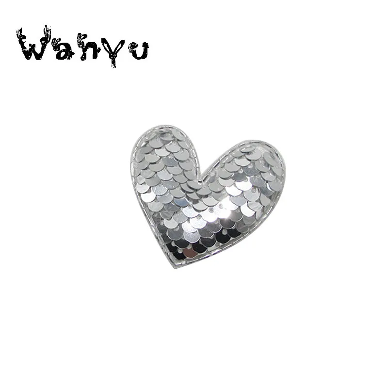 4 8 см * блестки/блестящее сердце любовь Стеганые нашивки аппликации для одежды