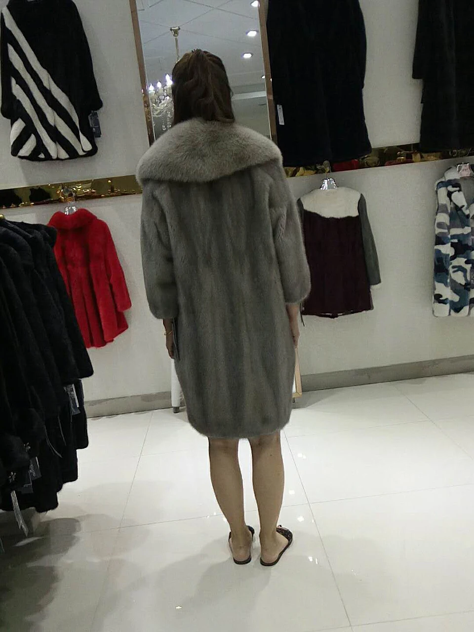 HDHOHR новые шубы из натурального меха женские модные шубы из натурального меха норки с лисьим мехом длинные пальто из норки цельная шкурка шуба