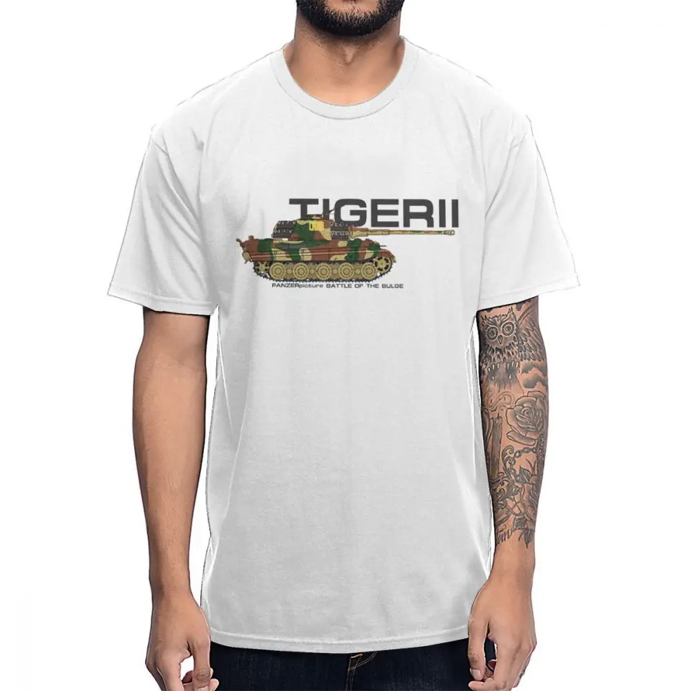 Мужские качества танка Tiger II футболка Battle выпуклости уличная одежда Camiseta шею S-6XL