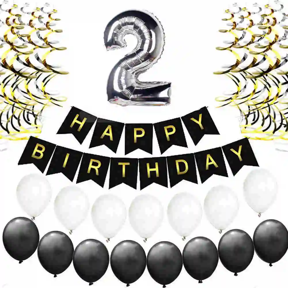 Набор воздушных шаров на день рождения для детей 2 лет латексные шары с номером